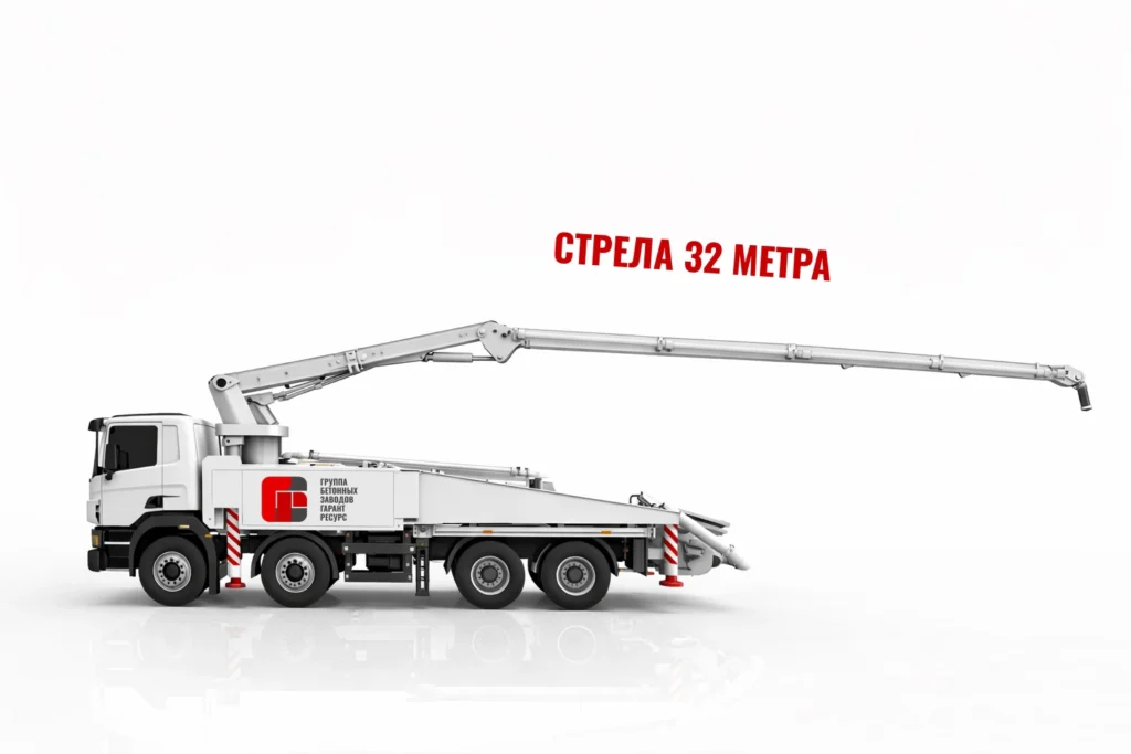 Автобетононасос со стрелой 32 м для подачи бетона в Железнодорожном и области